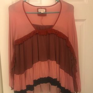 Anthro flowy long sleeve top! Worn once!